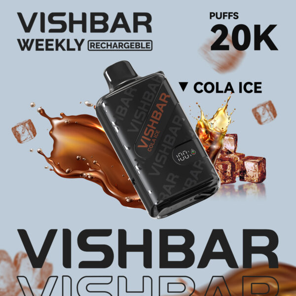پاد یکبار مصرف ویشبار۲۰ هزار کولا یخ - VISHBAR 20000 PUFF COLA ICE - تصویر 1