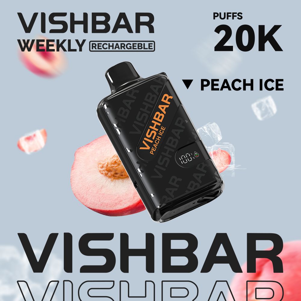 پاد یکبار مصرف ویشبار پاد یکبار مصرف ویشبار۲۰ هزار پاف تمشک هلو یخ - VISHBAR 20000 PUFF PEACH ICE - تصویر 1